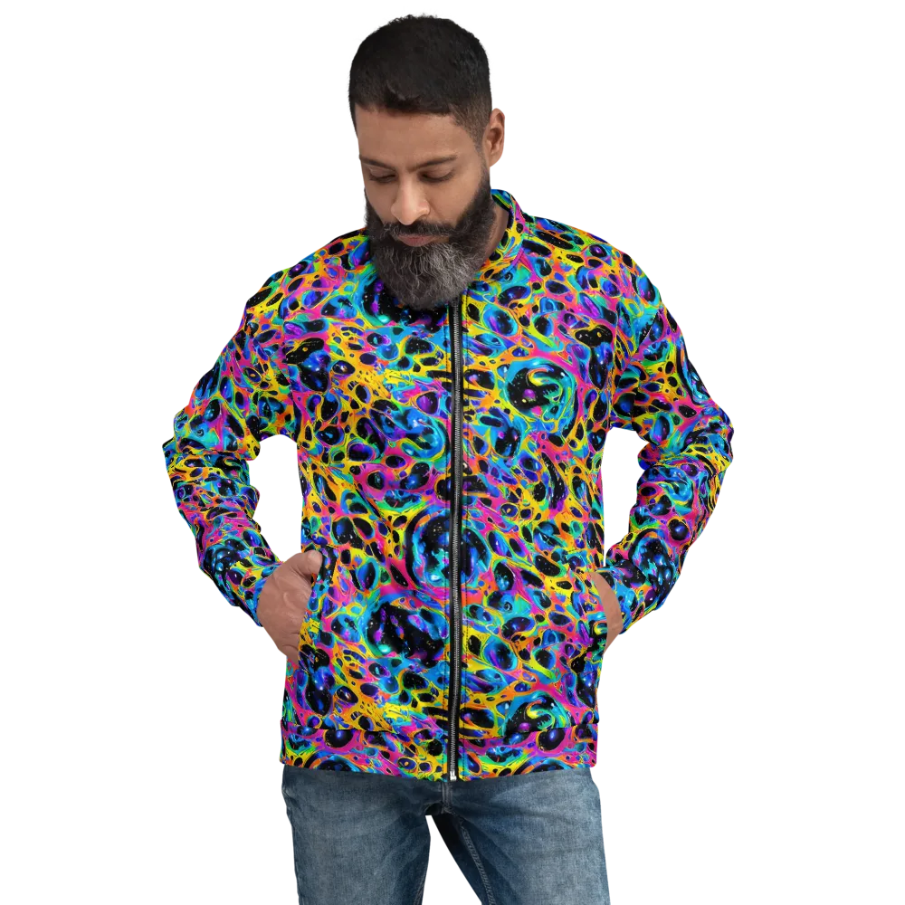 Luminous Spill on Bomber Jacket — Front