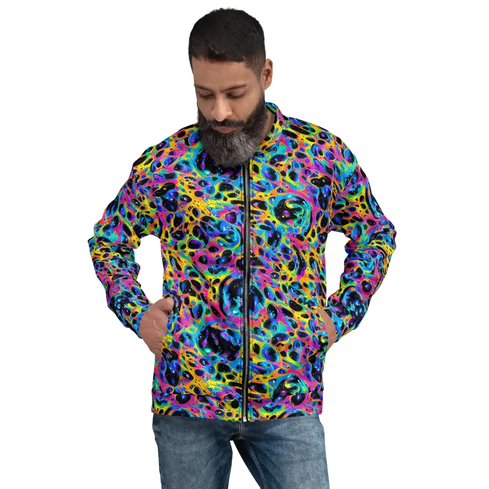 Luminous Spill on Bomber Jacket — Front