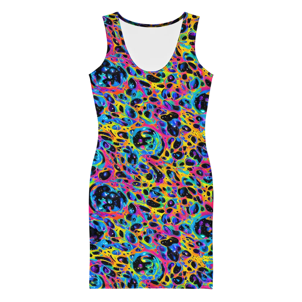 Luminous Spill on Bodycon Dress — Front