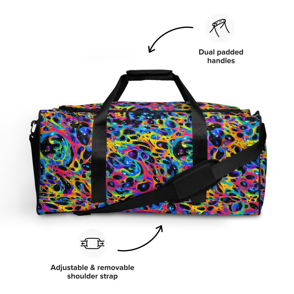 Luminous Spill on Duffle Bag — Front