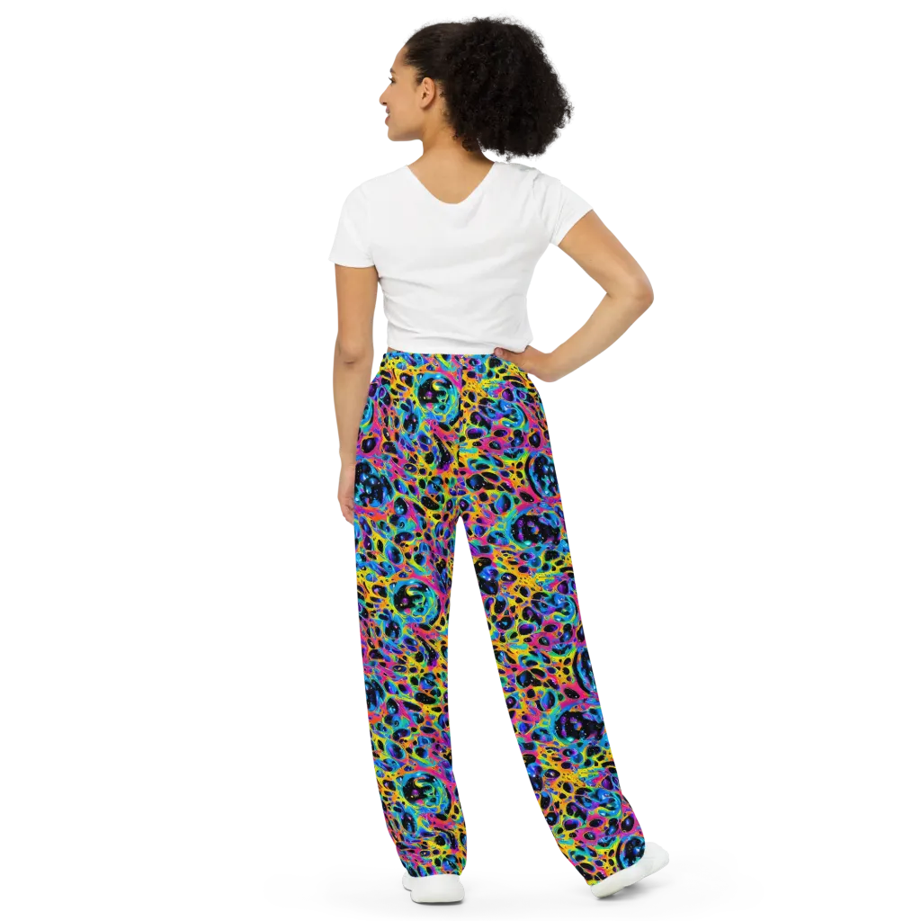 Luminous Spill on Wide-Leg Pants — Back