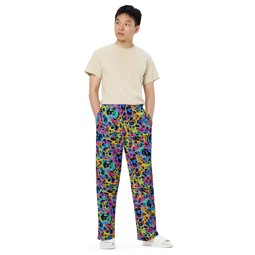 Luminous Spill on Wide-Leg Pants — Front