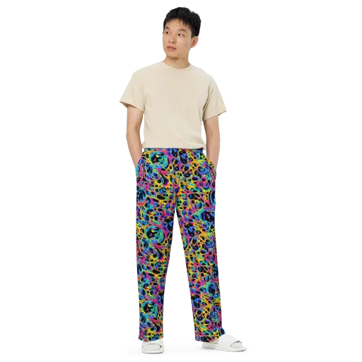 Luminous Spill on a Wide-Leg Pants