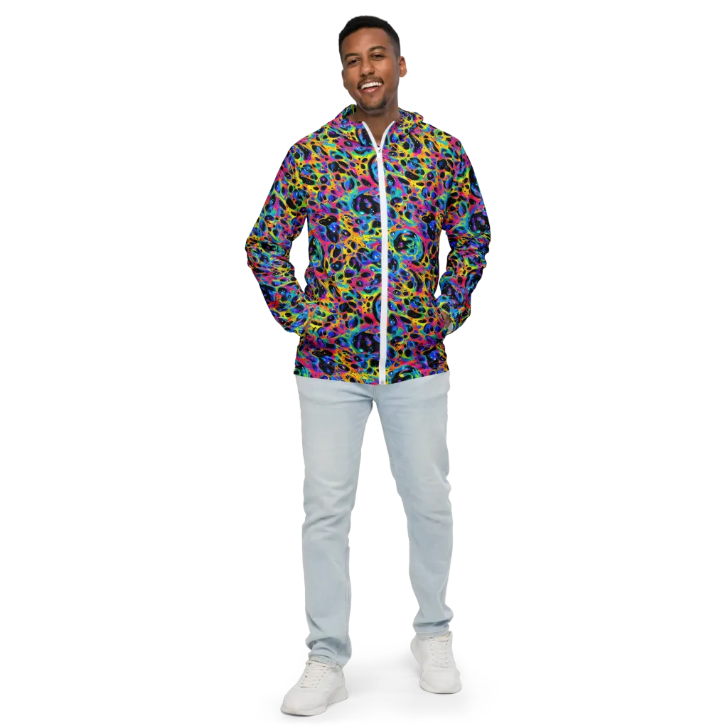 Luminous Spill on Men's Windbreaker — Front