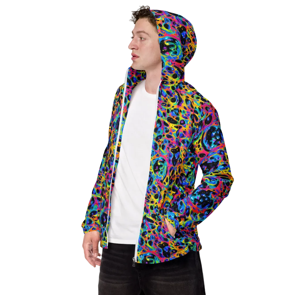 Luminous Spill on Men's Windbreaker — Left Front
