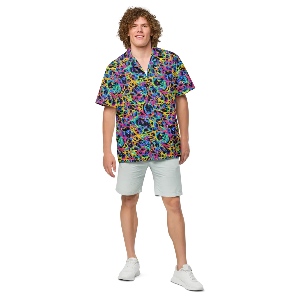 Luminous Spill on Button Shirt — Front