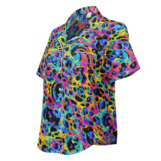 Luminous Spill on a Women's Short Sleeve Pajama Top
