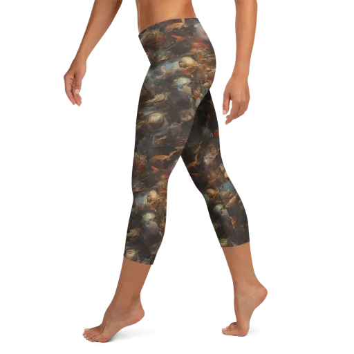 Bronze Nebula on a Capri Leggings
