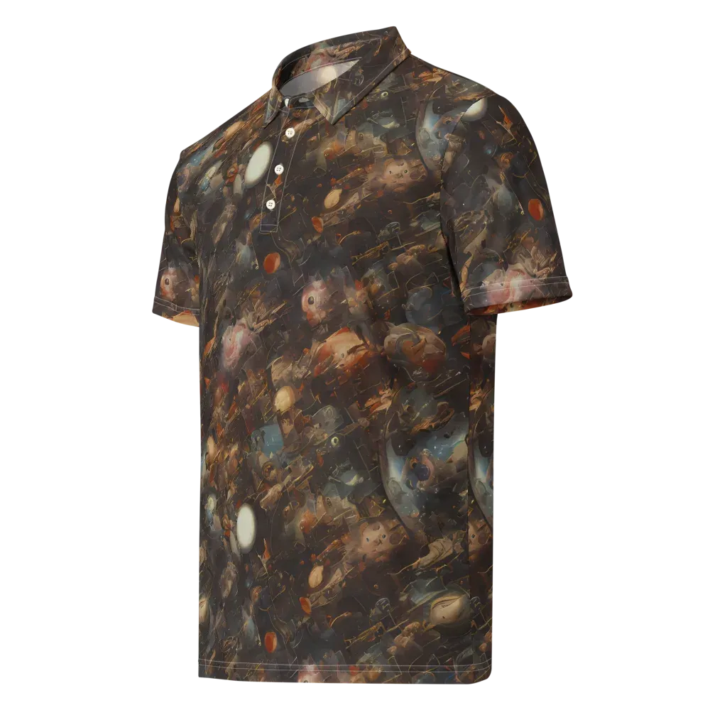 Bronze Nebula on Men's Slim Fit Polo Shirt — Left Front