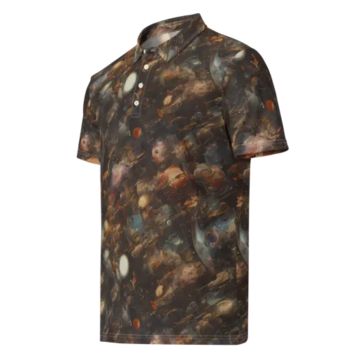 Bronze Nebula on a Men's Slim Fit Polo Shirt