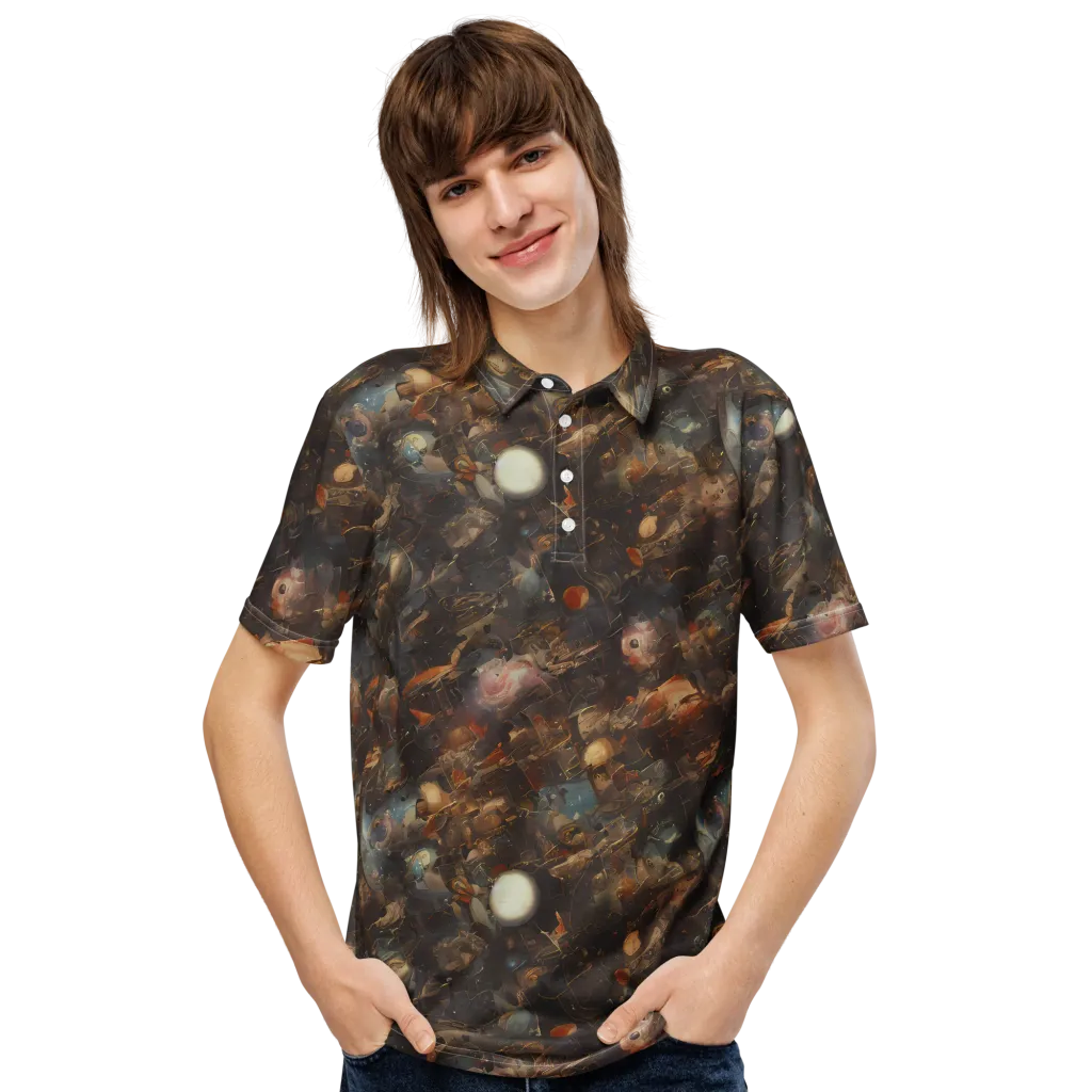 Bronze Nebula on Men's Slim Fit Polo Shirt — Front