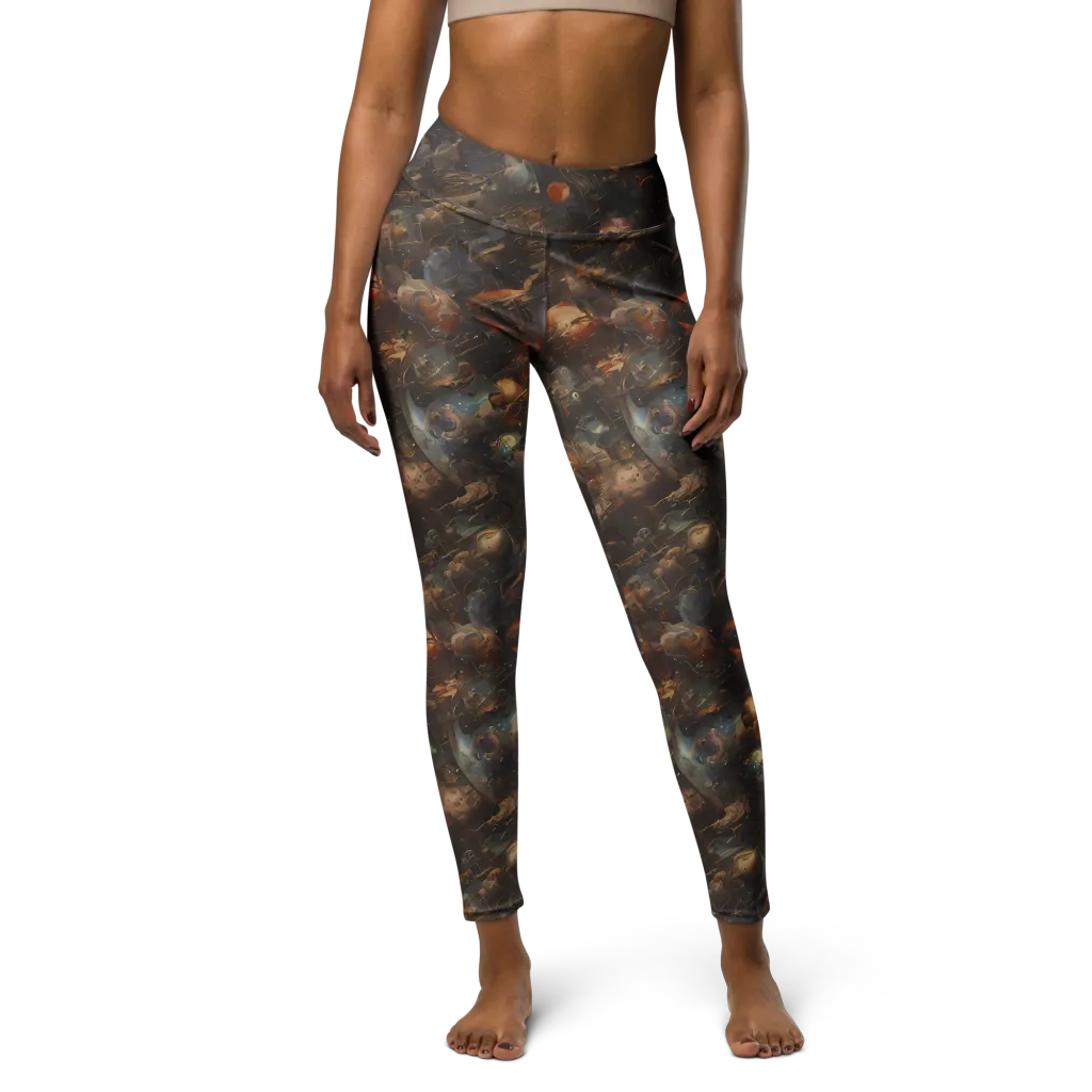 Bronze Nebula on Yoga Leggings — Front