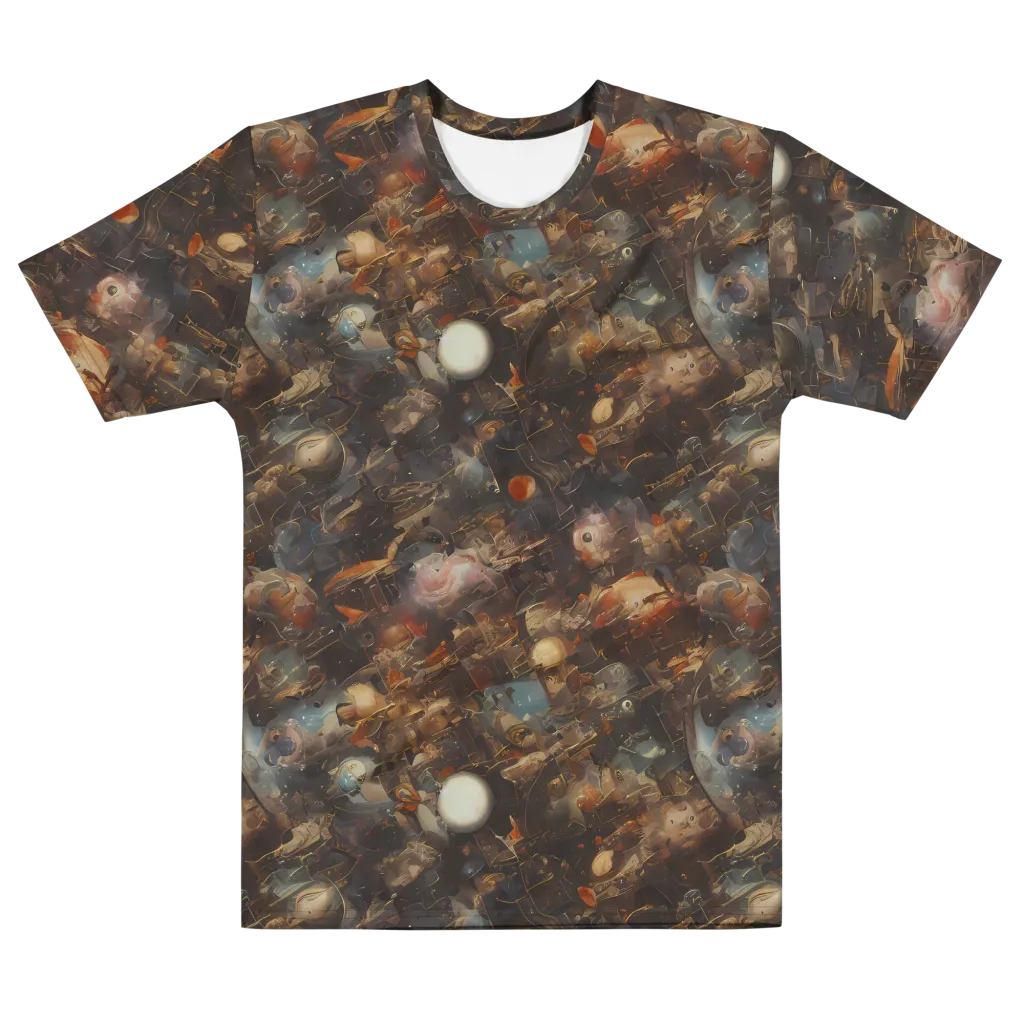 Bronze Nebula on Men's Cotton Crew Neck T-Shirt — Front