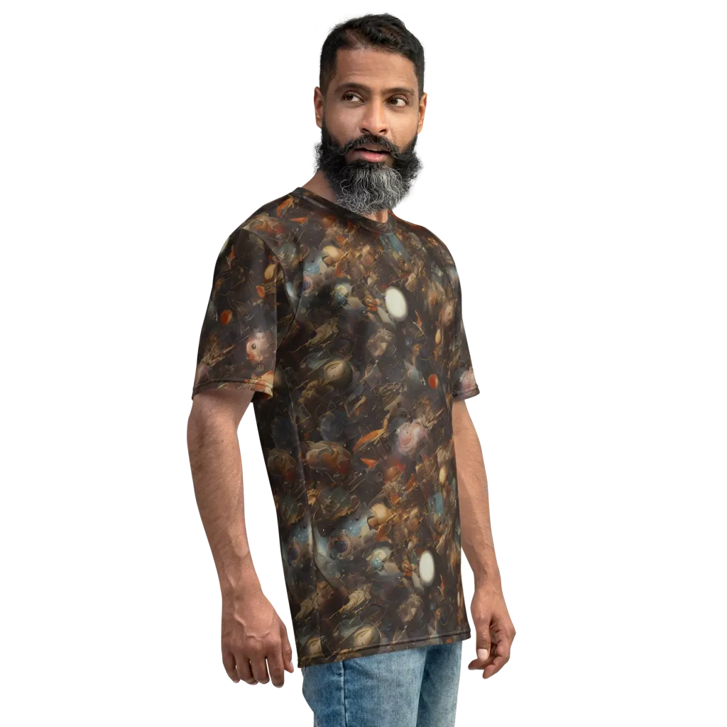 Bronze Nebula on Men's Crew Neck T-Shirt — Right