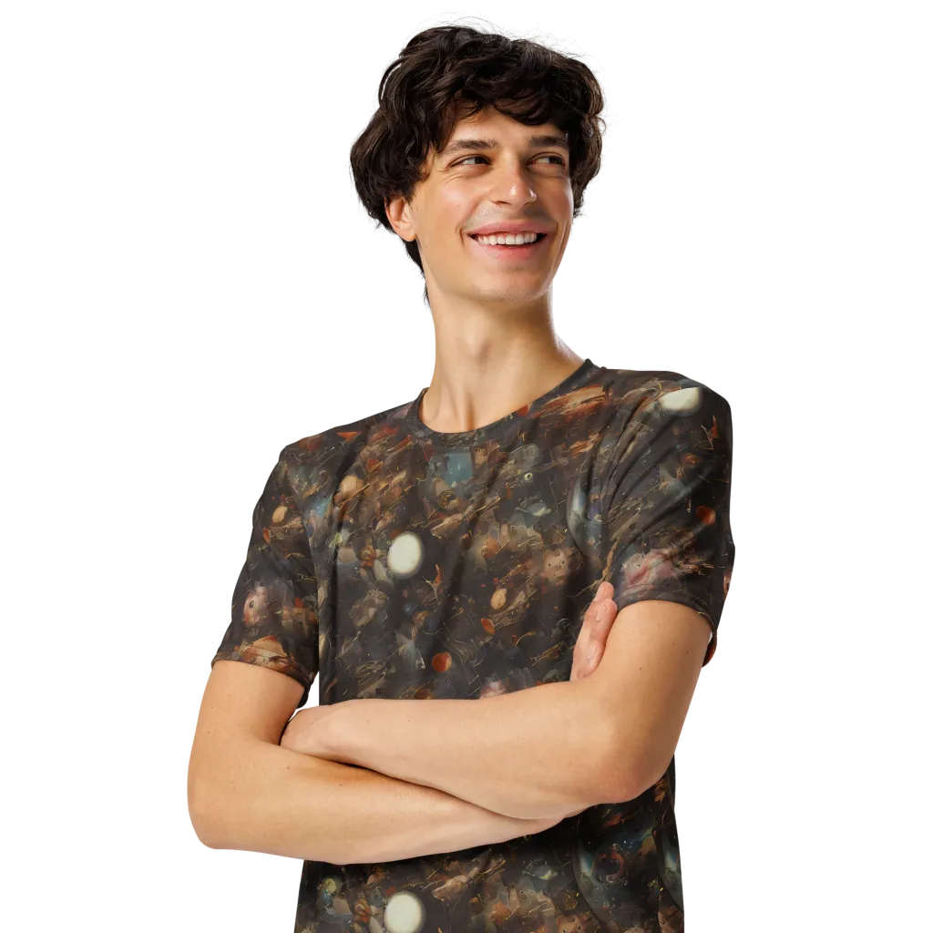 Bronze Nebula on Men's Crew Neck T-Shirt — Left Front