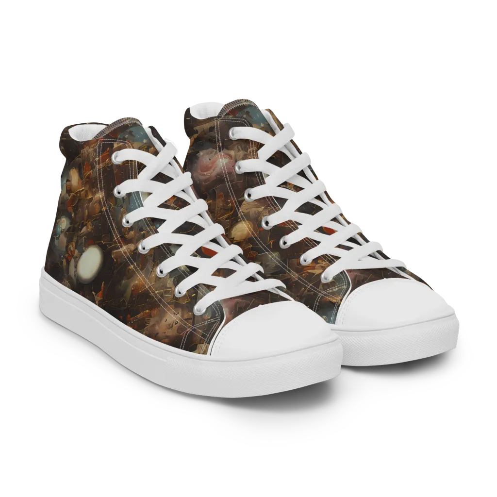 Bronze Nebula on Men's High Top Canvas Shoes — Right Front