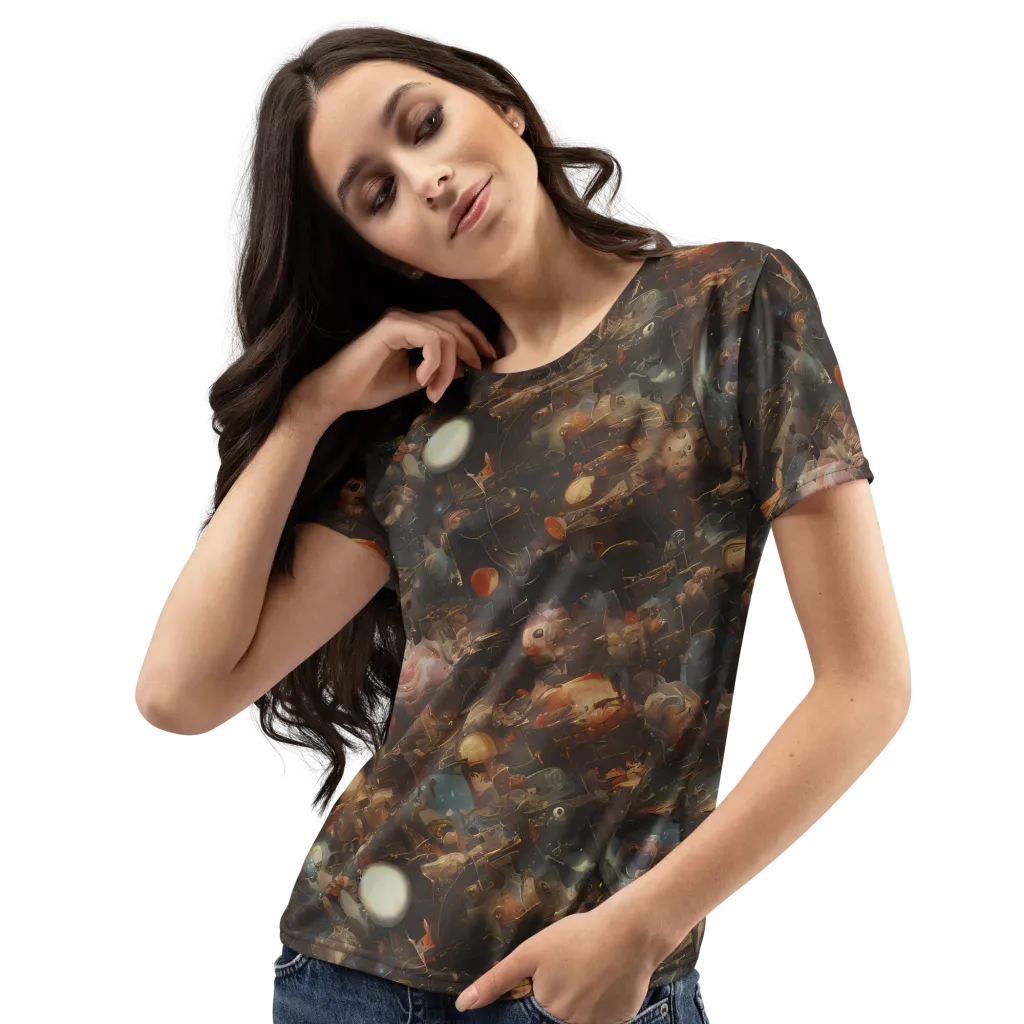 Bronze Nebula on Women's Crew Neck T-Shirt — Left Front