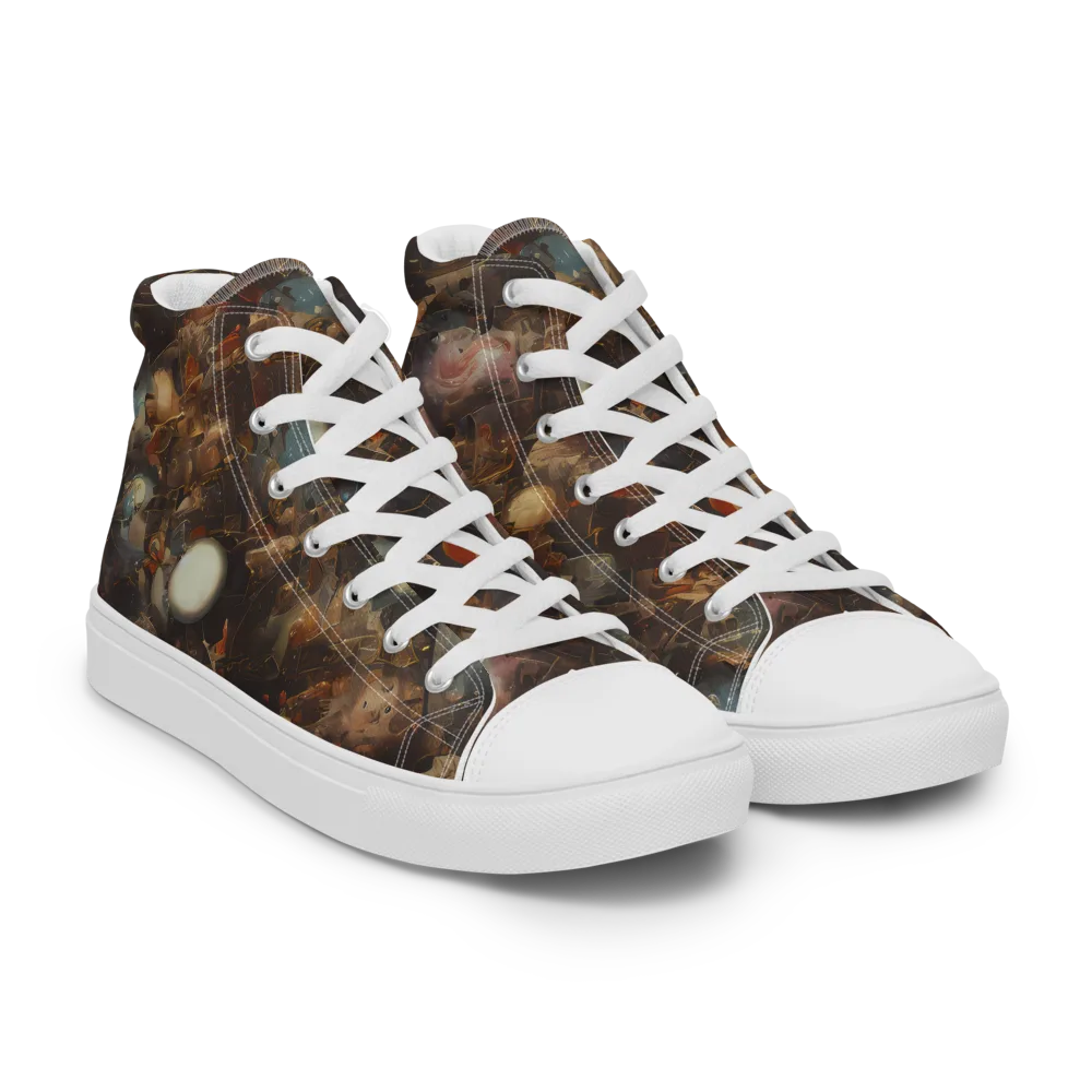 Bronze Nebula on Women's High Top Canvas Shoes — Right Front