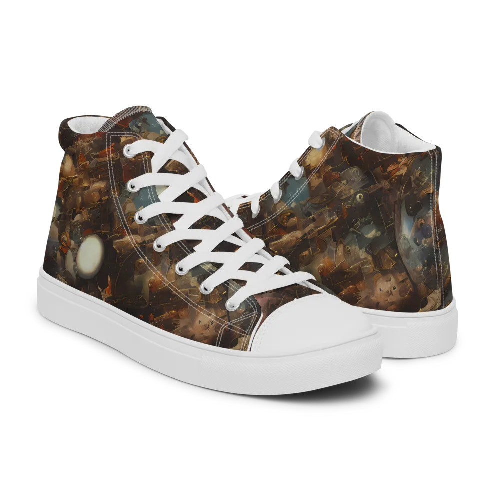 Bronze Nebula on Women's High Top Canvas Shoes — Right