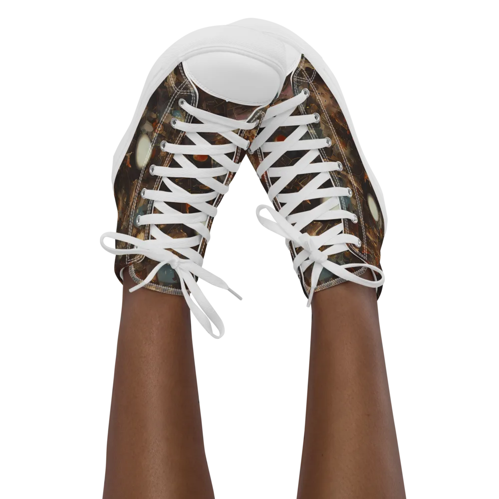 Bronze Nebula on Women's High Top Canvas Shoes — Front