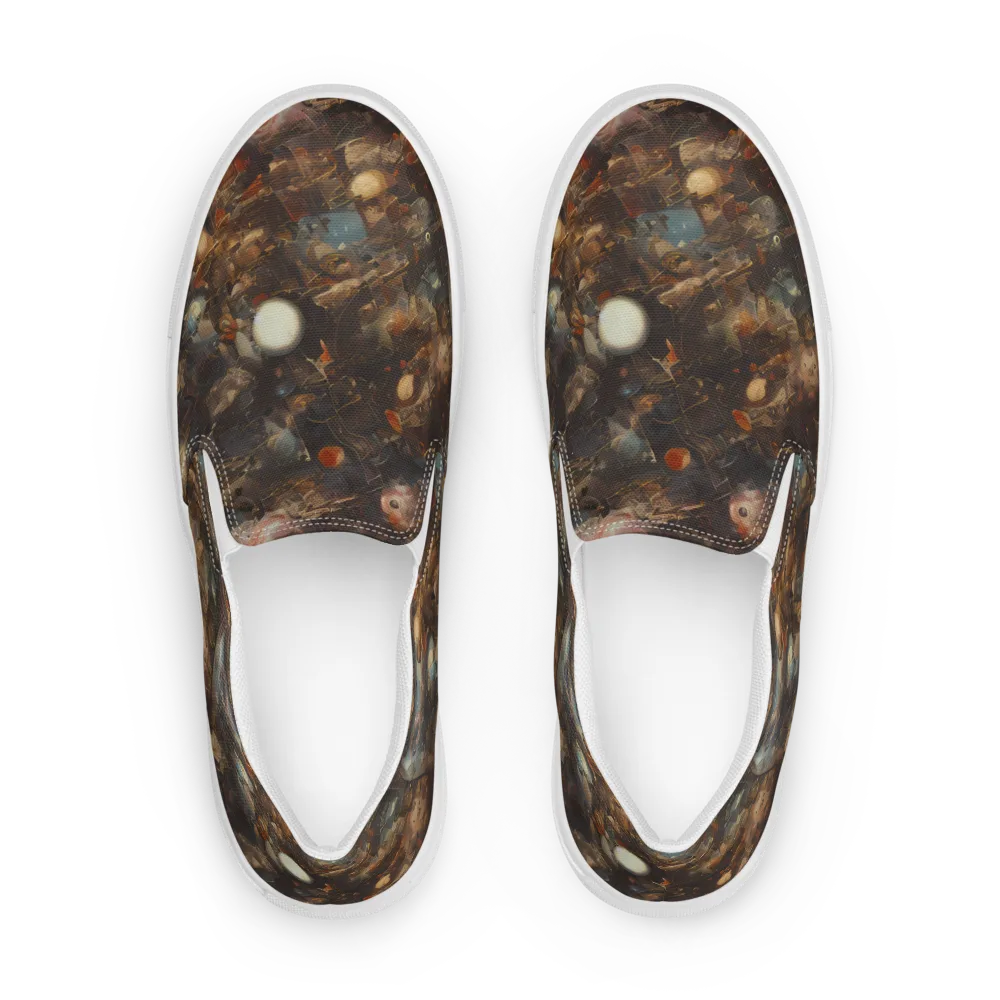 Bronze Nebula on Men's Slip-On Canvas Shoes — Front