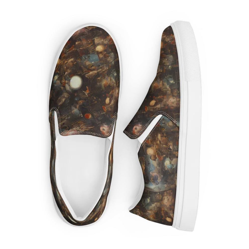 Bronze Nebula on Men's Slip-On Canvas Shoes — Front