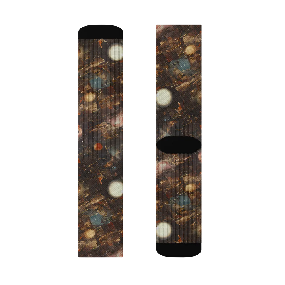Bronze Nebula on Socks — Left Sock