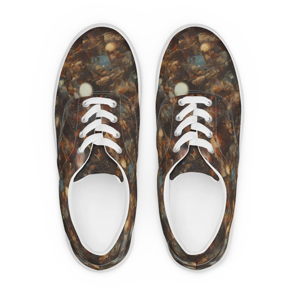 Bronze Nebula on Men's Lace-Up Canvas Shoes — Front