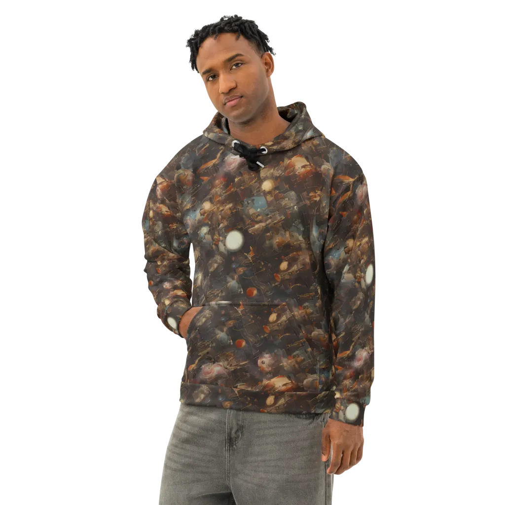 Bronze Nebula on Cotton Hoodie — Left Front