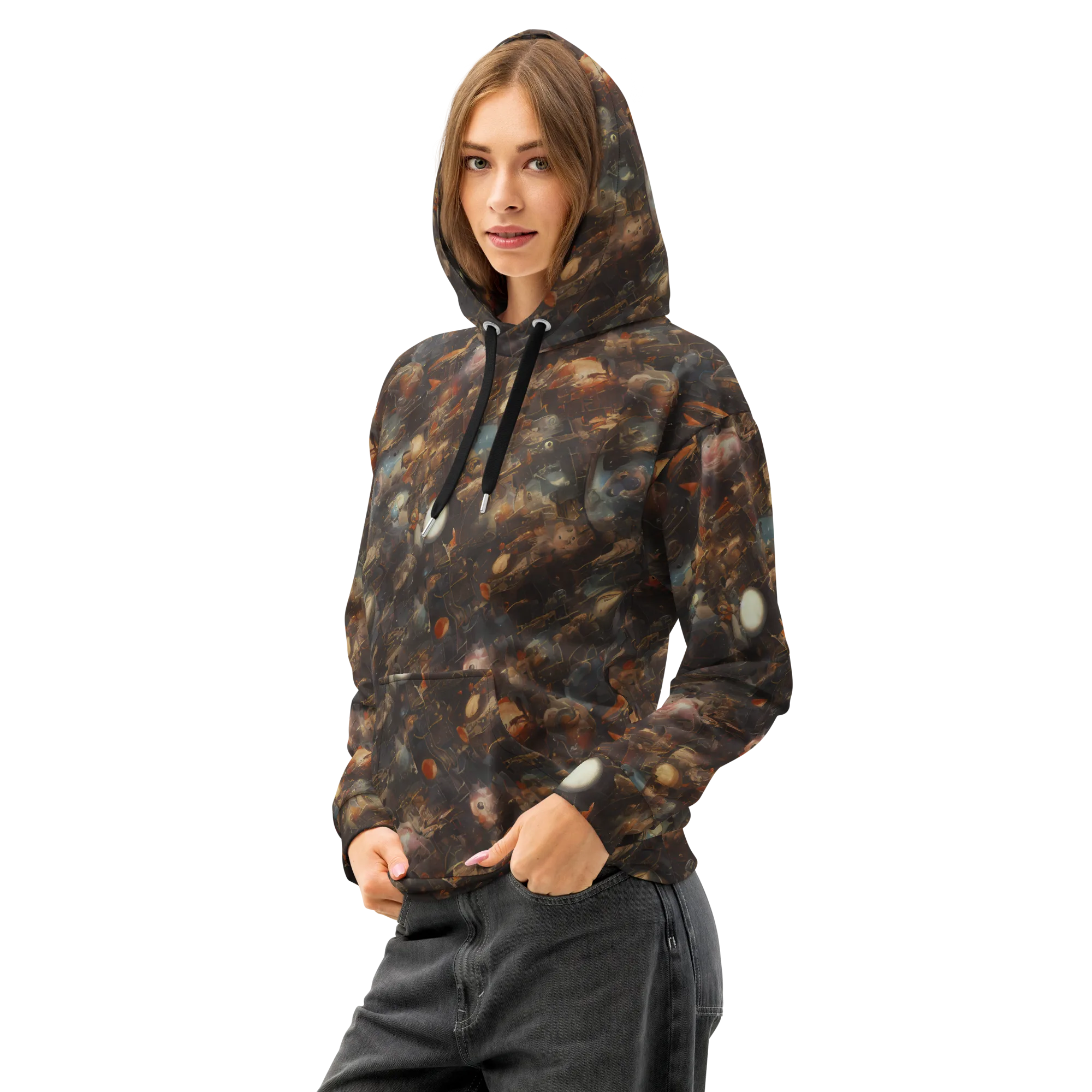 Bronze Nebula on Cotton Hoodie — Left Front