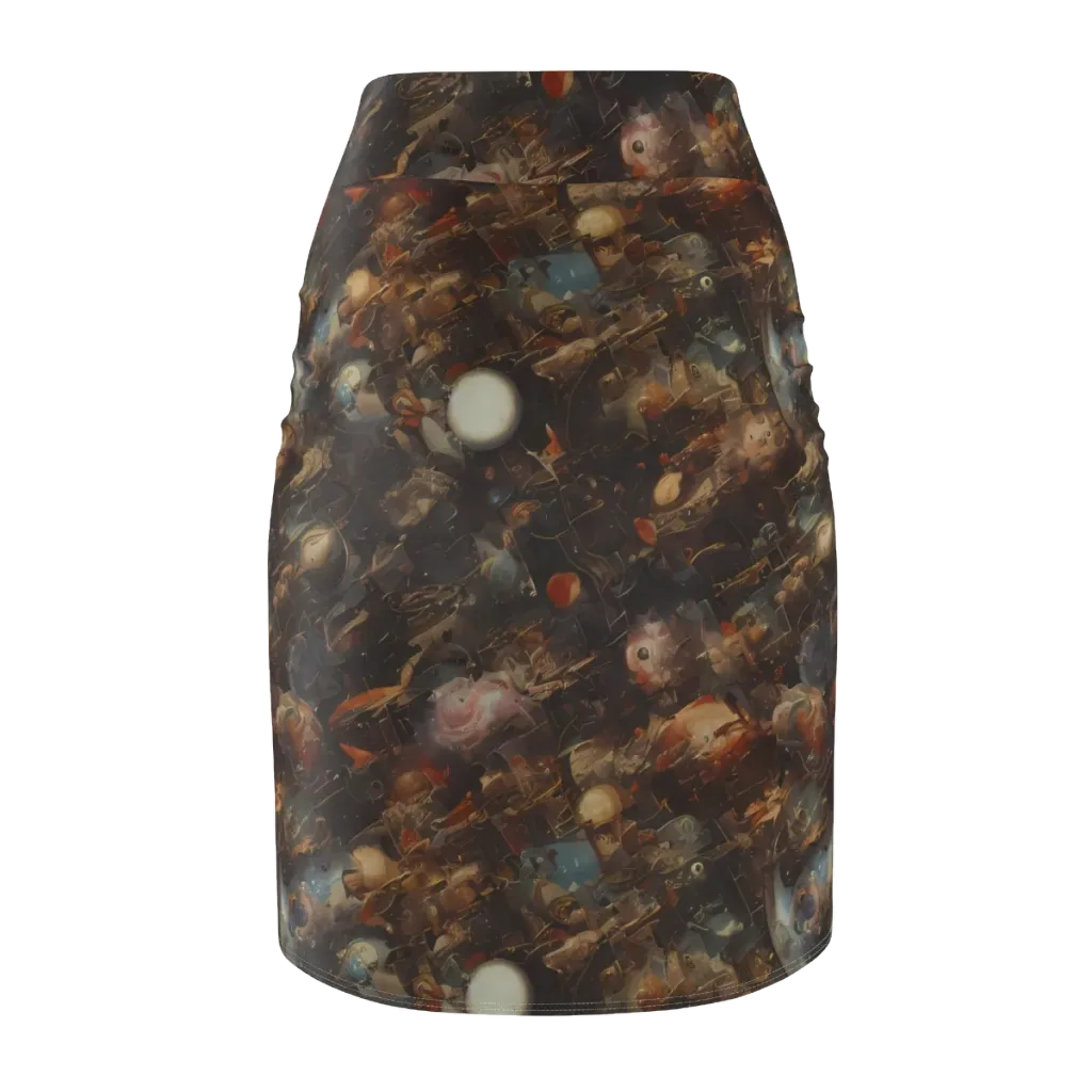 Bronze Nebula on Pencil Skirt — Back