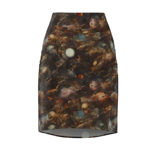 Bronze Nebula on a Pencil Skirt