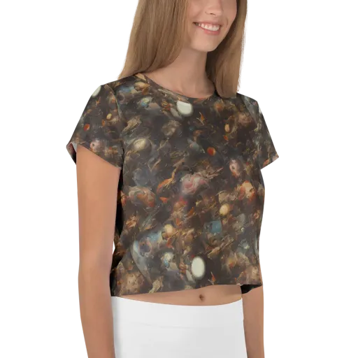 Bronze Nebula on a Crop Tee