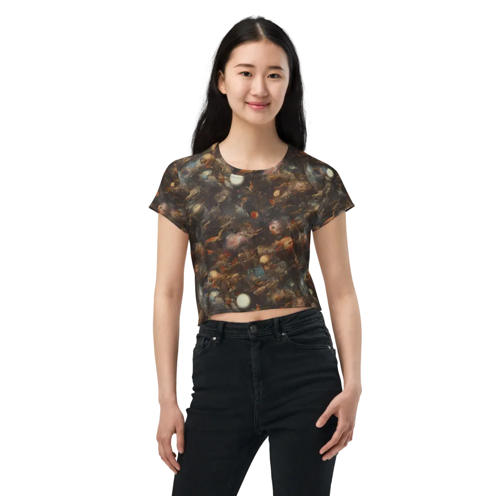 Bronze Nebula on Crop Tee — Front