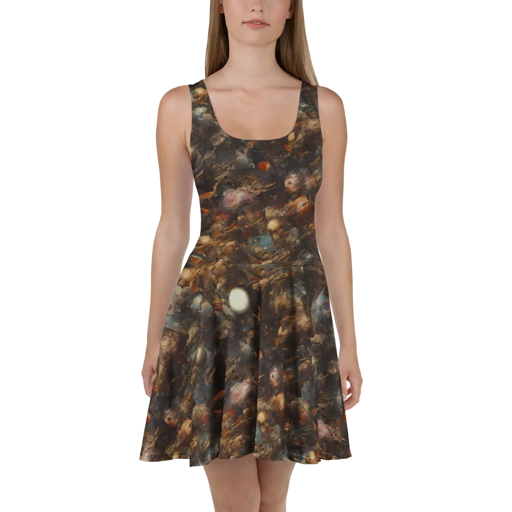 Bronze Nebula on Skater Dress — Front