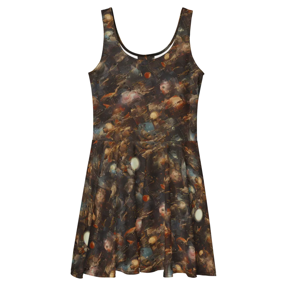 Bronze Nebula on Skater Dress — Front