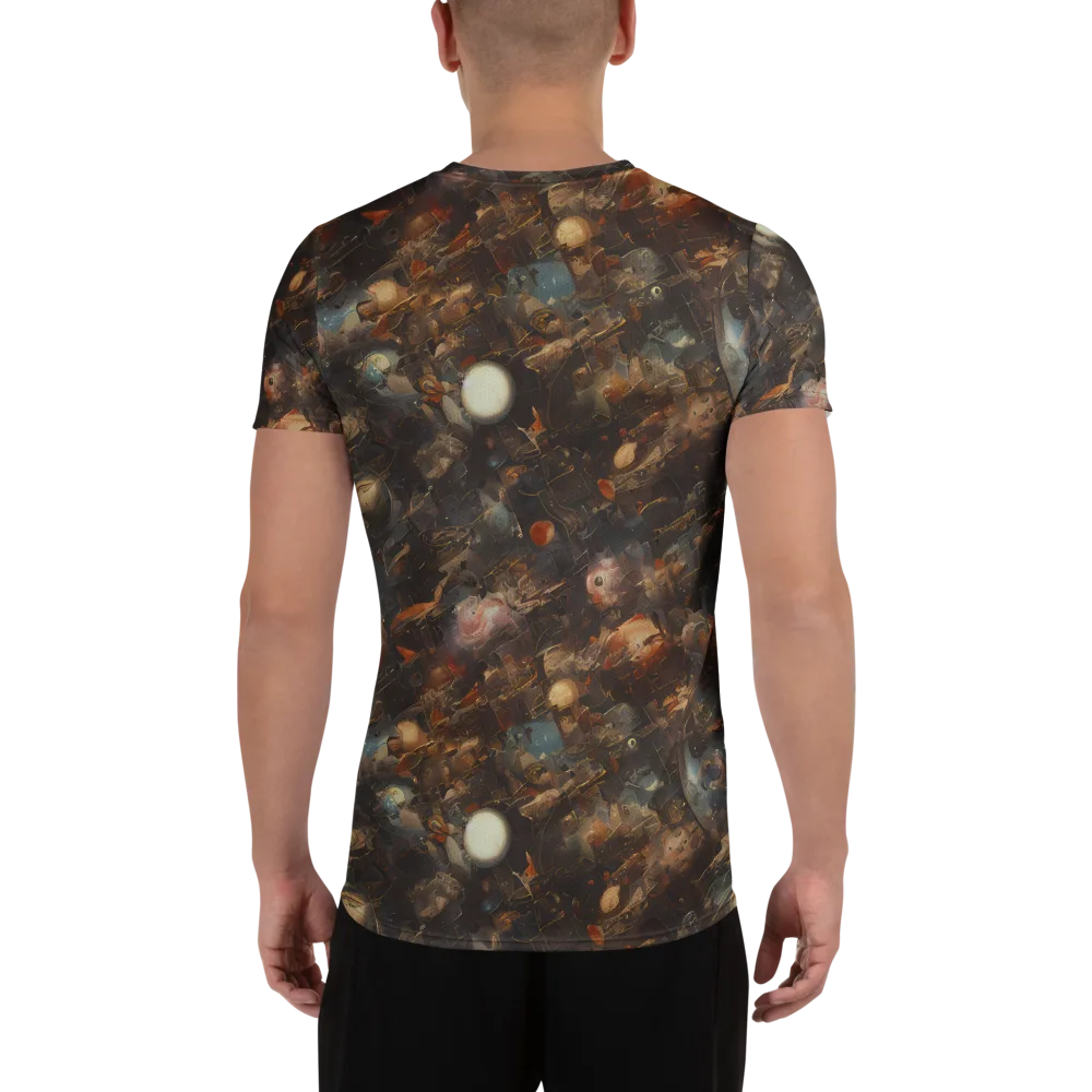 Bronze Nebula on Men's Athletic T-Shirt — Back