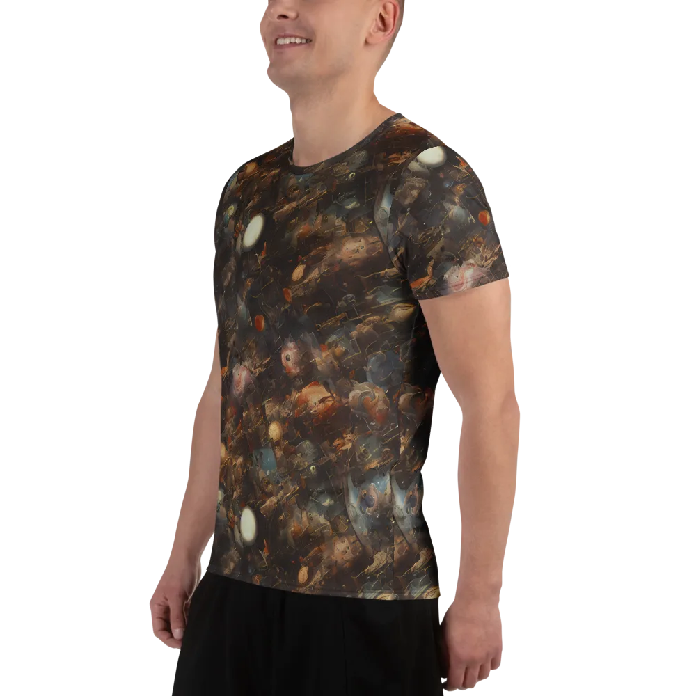 Bronze Nebula on Men's Athletic T-Shirt — Left