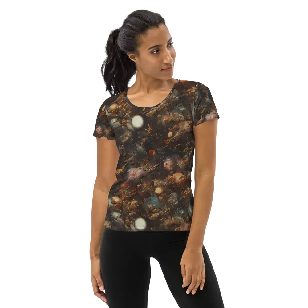 Bronze Nebula on Women's Athletic T-Shirt — Front