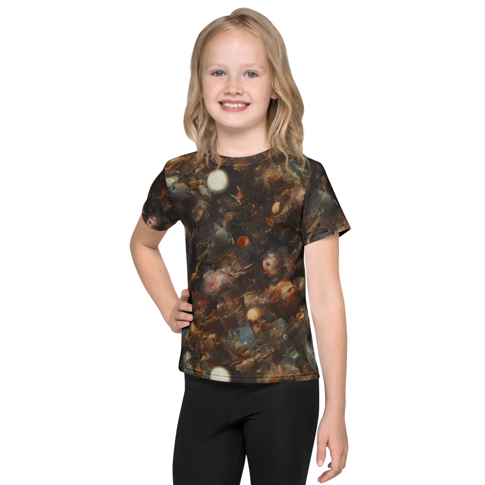 Bronze Nebula on Kids Crew Neck T-Shirt — Front