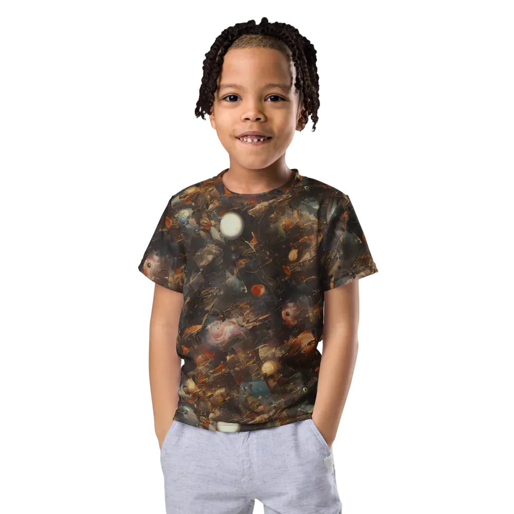 Bronze Nebula on Kids Crew Neck T-Shirt — Front