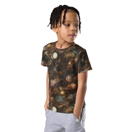 Bronze Nebula on a Kids Crew Neck T-Shirt