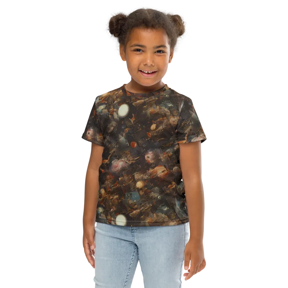 Bronze Nebula on Kids Crew Neck T-Shirt — Front