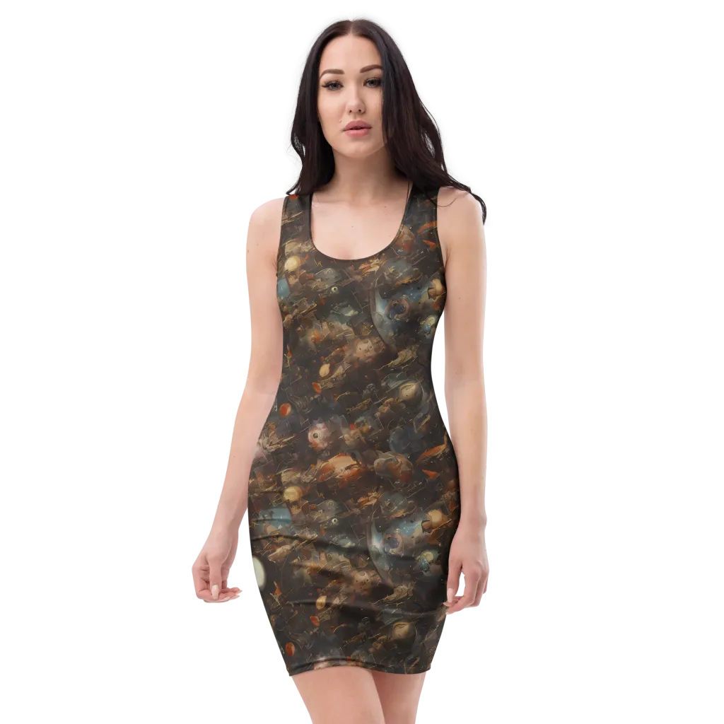 Bronze Nebula on Bodycon Dress — Front
