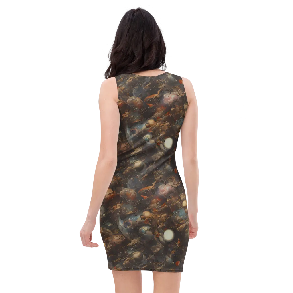Bronze Nebula on Bodycon Dress — Back