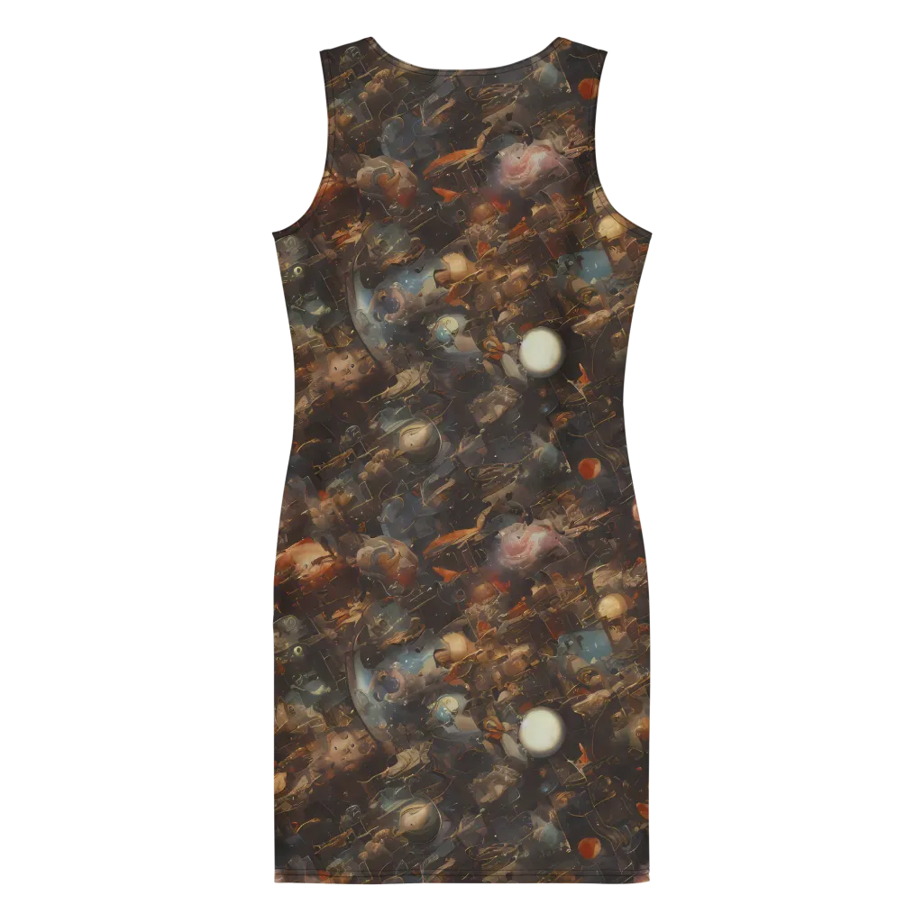 Bronze Nebula on Bodycon Dress — Back