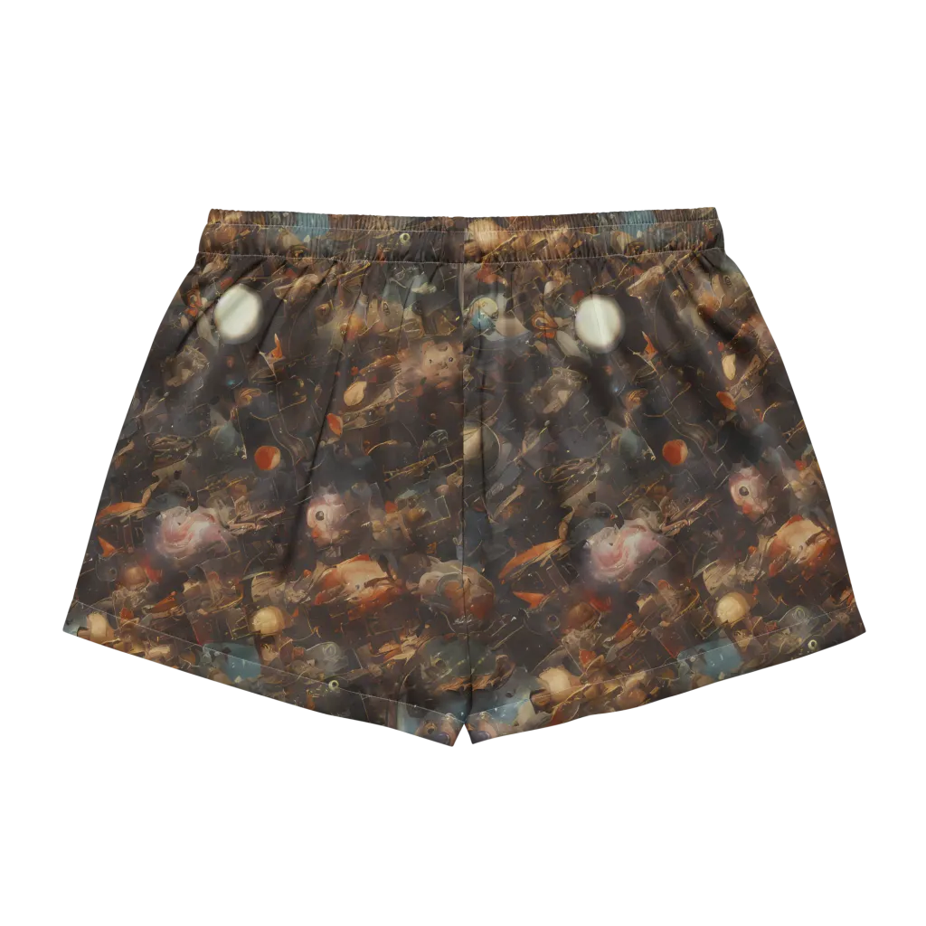 Bronze Nebula on Women's Pajama Shorts — Back