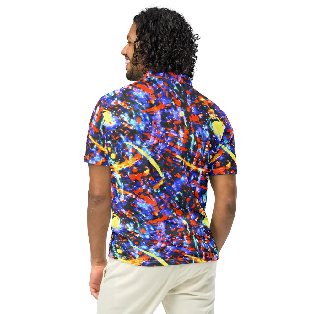 Afterdark Fusion on Men's Slim Fit Polo Shirt — Back