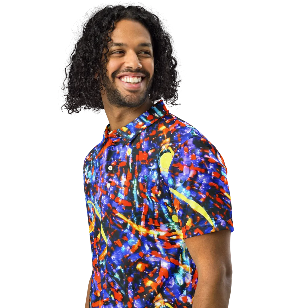Afterdark Fusion on Men's Slim Fit Polo Shirt — Left Front