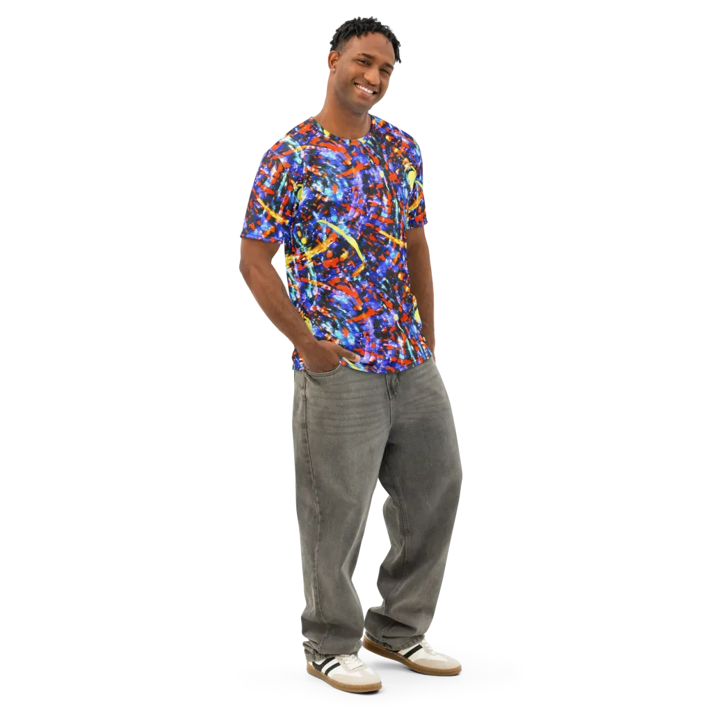 Afterdark Fusion on Men's Cotton Crew Neck T-Shirt — Right Front